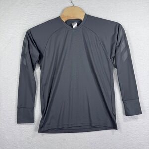 Adidas Mens Small Gray Long-Sleeve Performance Shirt Moisture Wicking Activewear